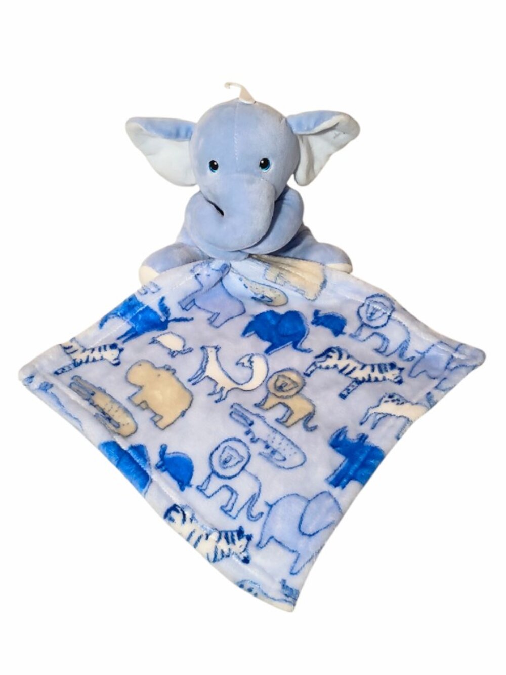 Little Beginnings Blue Elephant Holding Safari Lovey Blanket Plush Toy 7"